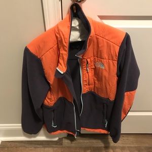 Color block north face zip fleece jacket